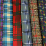Tartan, Silk-effect Polyester & 4 other Fabrics in ANY Tartan