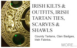 Irish Kilts and Outfits County Tartans, Clan Badges, Irish Fabrics